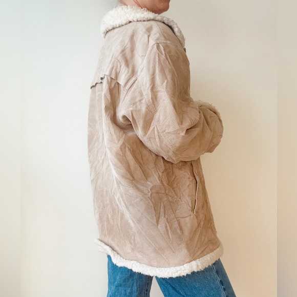 Vintage neutral cream Sherpa Lined Jacket- Large - Picture 2 of 2